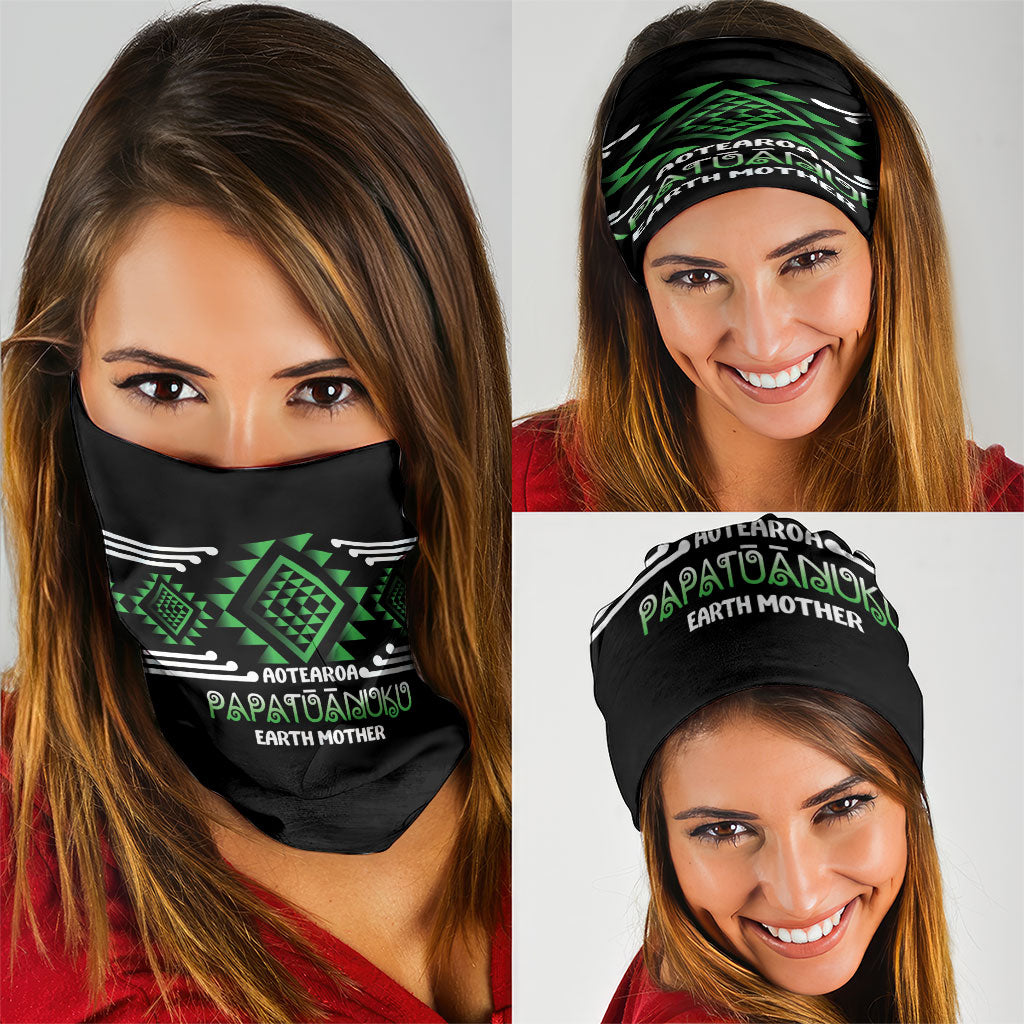 Aotearoa Atua Papatuanuku Neck Gaiter Maori Earth Mother Taniko Motifs