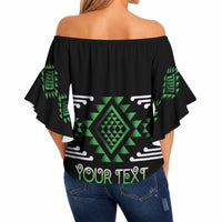 Aotearoa Atua Papatuanuku Personalised Off Shoulder Wrap Waist Top Maori Earth Mother Taniko Motifs