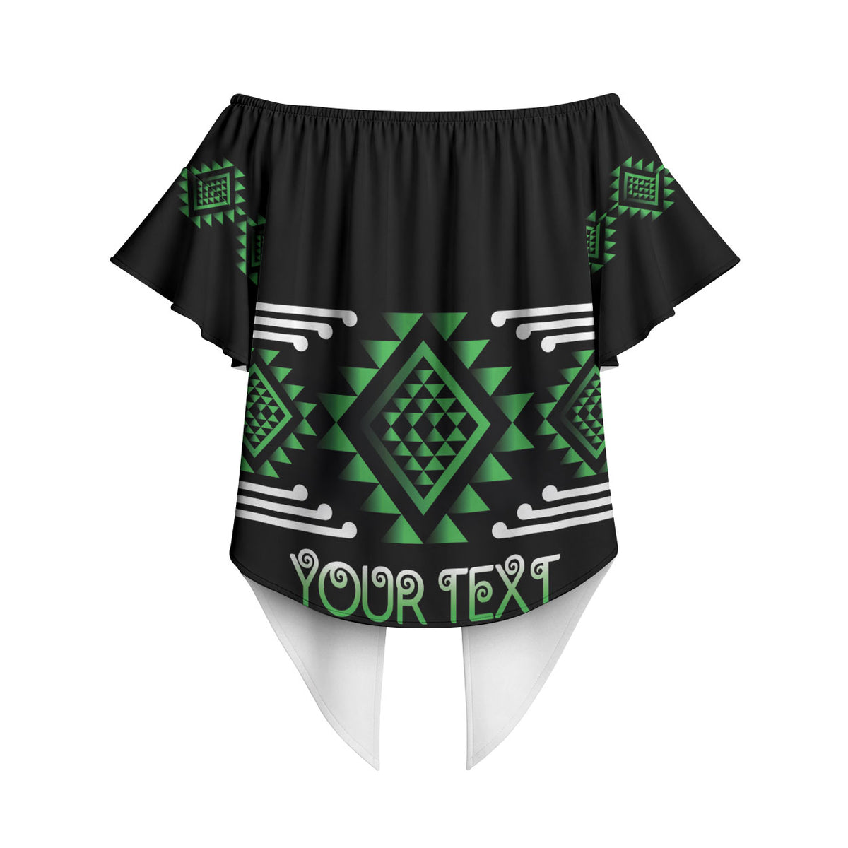 Aotearoa Atua Papatuanuku Personalised Off Shoulder Wrap Waist Top Maori Earth Mother Taniko Motifs