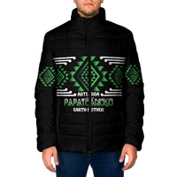 Aotearoa Atua Papatuanuku Personalised Padded Jacket Maori Earth Mother Taniko Motifs