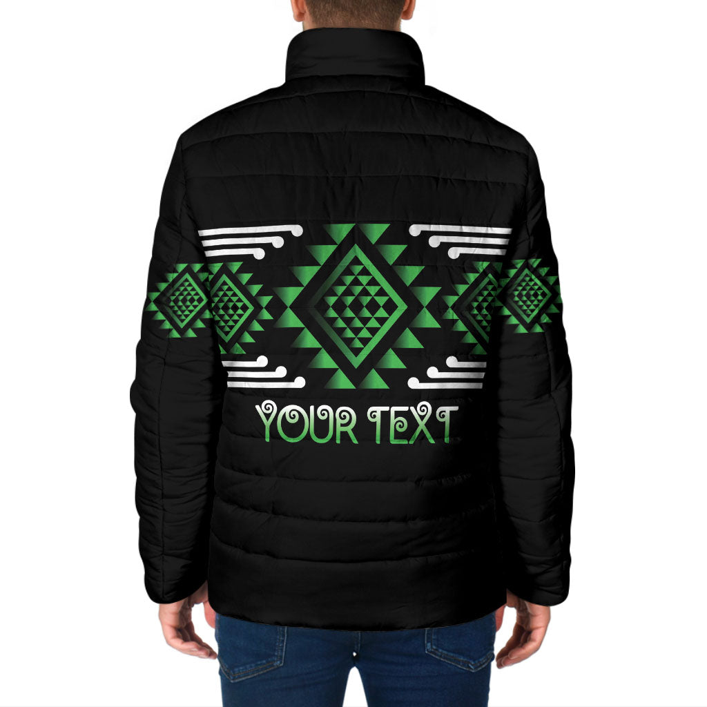 Aotearoa Atua Papatuanuku Personalised Padded Jacket Maori Earth Mother Taniko Motifs