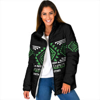 Aotearoa Atua Papatuanuku Personalised Padded Jacket Maori Earth Mother Taniko Motifs