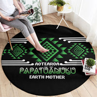 Aotearoa Atua Papatuanuku Round Carpet Maori Earth Mother Taniko Motifs