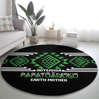 Aotearoa Atua Papatuanuku Round Carpet Maori Earth Mother Taniko Motifs