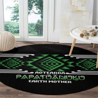 Aotearoa Atua Papatuanuku Round Carpet Maori Earth Mother Taniko Motifs