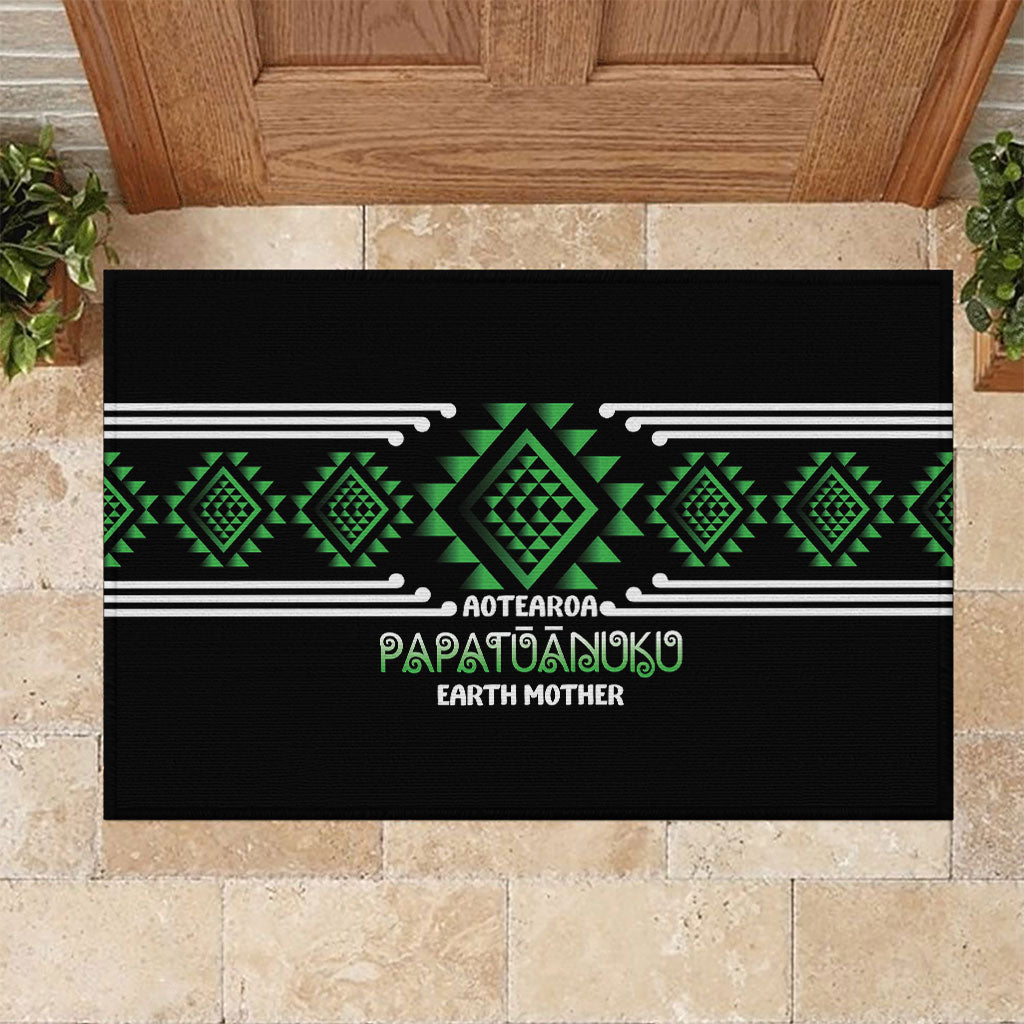 Aotearoa Atua Papatuanuku Rubber Doormat Maori Earth Mother Taniko Motifs