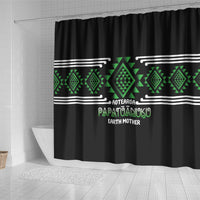 Aotearoa Atua Papatuanuku Shower Curtain Maori Earth Mother Taniko Motifs