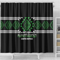 Aotearoa Atua Papatuanuku Shower Curtain Maori Earth Mother Taniko Motifs