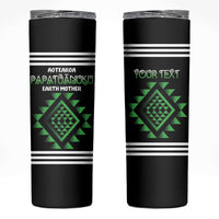 Aotearoa Atua Papatuanuku Personalised Skinny Tumbler Maori Earth Mother Taniko Motifs