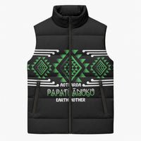 Aotearoa Atua Papatuanuku Personalised Sleeveless Puffer Jacket Maori Earth Mother Taniko Motifs