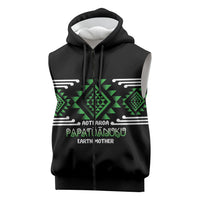 Aotearoa Atua Papatuanuku Personalised Sleeveless Zip Hoodie Maori Earth Mother Taniko Motifs