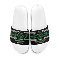 Aotearoa Atua Papatuanuku Slide Sandals Maori Earth Mother Taniko Motifs