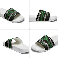 Aotearoa Atua Papatuanuku Slide Sandals Maori Earth Mother Taniko Motifs