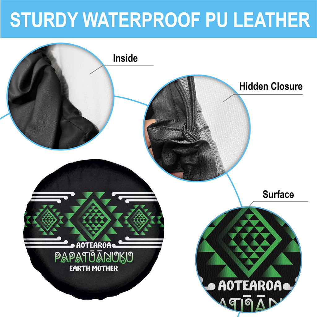 Aotearoa Atua Papatuanuku Spare Tire Cover Maori Earth Mother Taniko Motifs