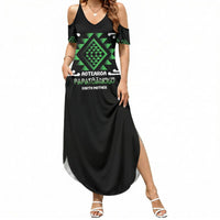 Aotearoa Atua Papatuanuku Personalised Summer Maxi Dress Maori Earth Mother Taniko Motifs