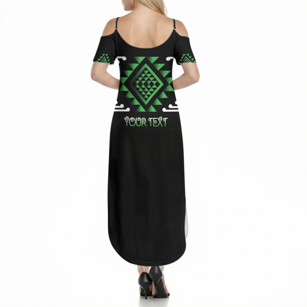 Aotearoa Atua Papatuanuku Personalised Summer Maxi Dress Maori Earth Mother Taniko Motifs