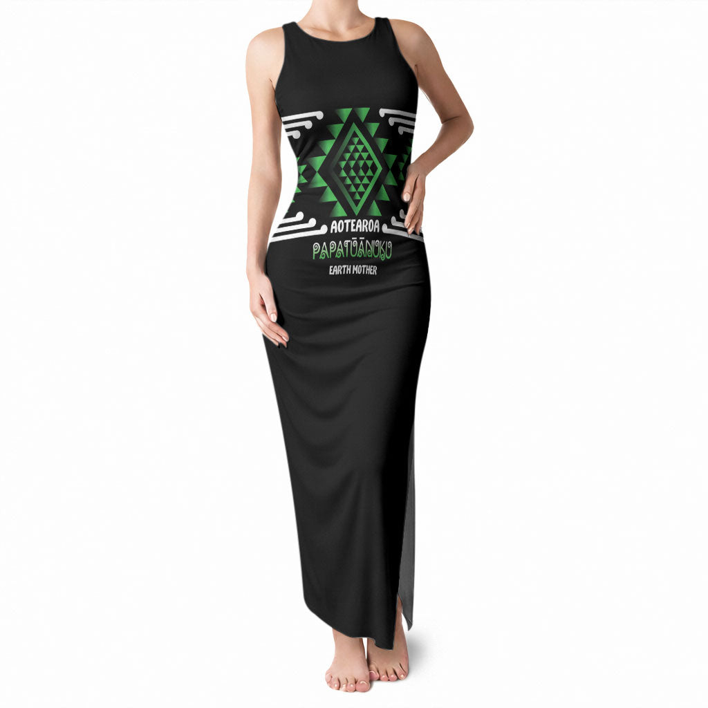 Aotearoa Atua Papatuanuku Personalised Tank Maxi Dress Maori Earth Mother Taniko Motifs