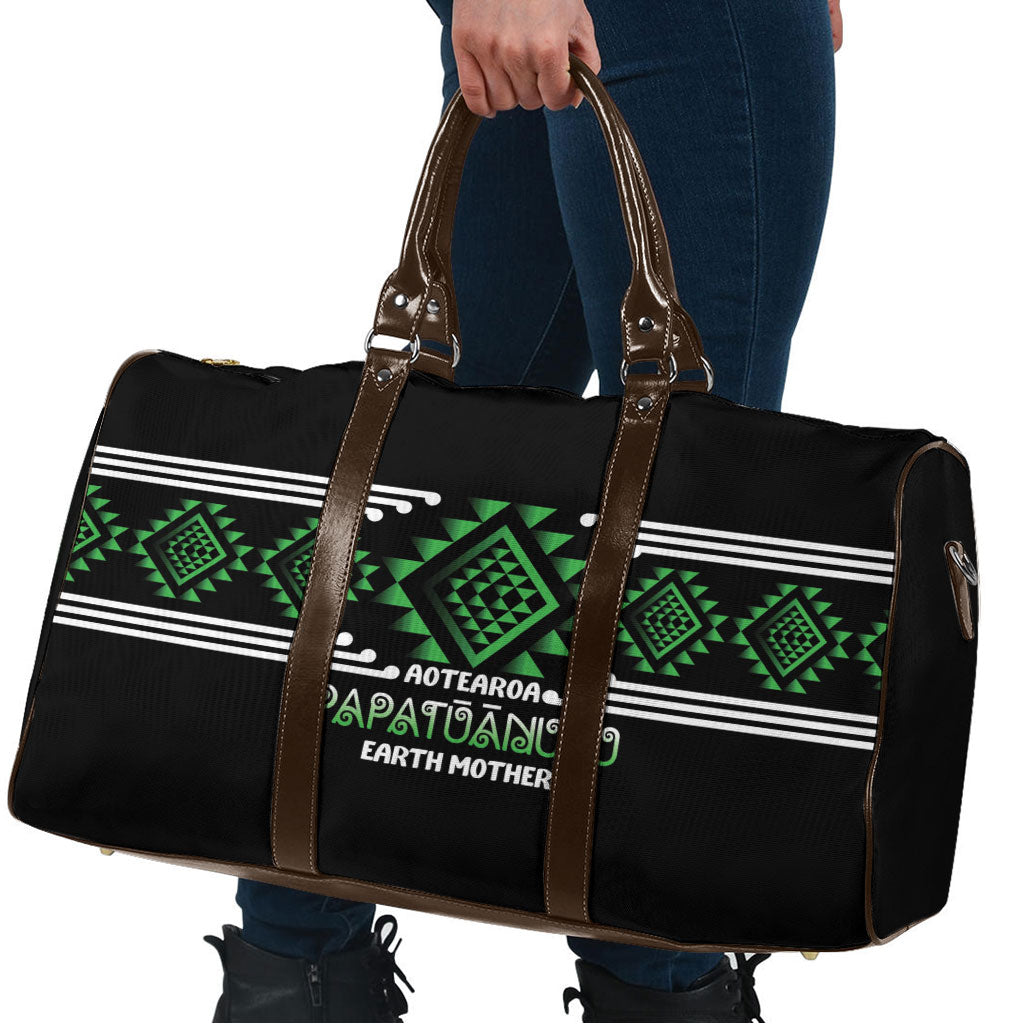 Aotearoa Atua Papatuanuku Travel Bag Maori Earth Mother Taniko Motifs