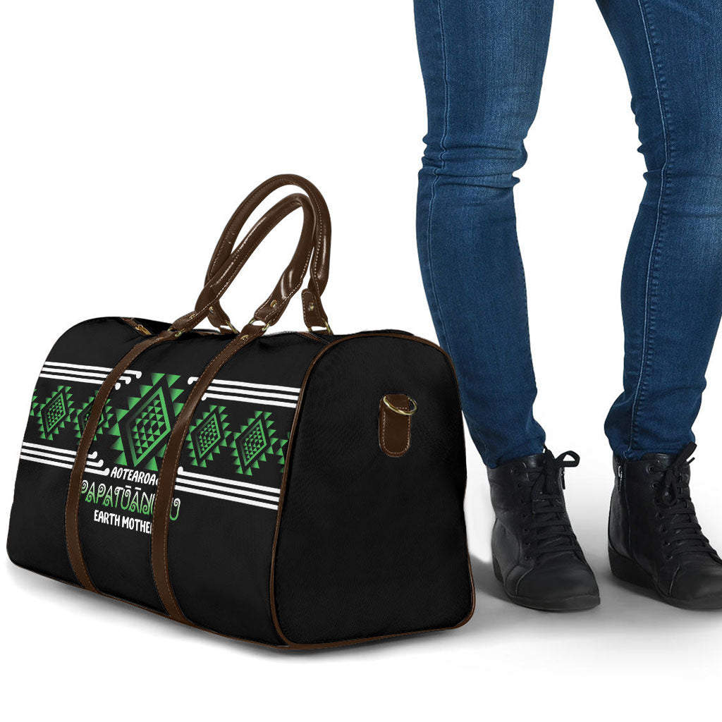 Aotearoa Atua Papatuanuku Travel Bag Maori Earth Mother Taniko Motifs