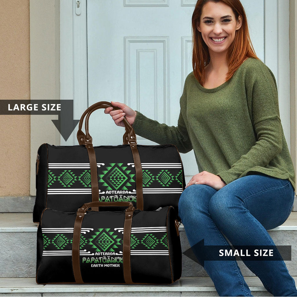 Aotearoa Atua Papatuanuku Travel Bag Maori Earth Mother Taniko Motifs