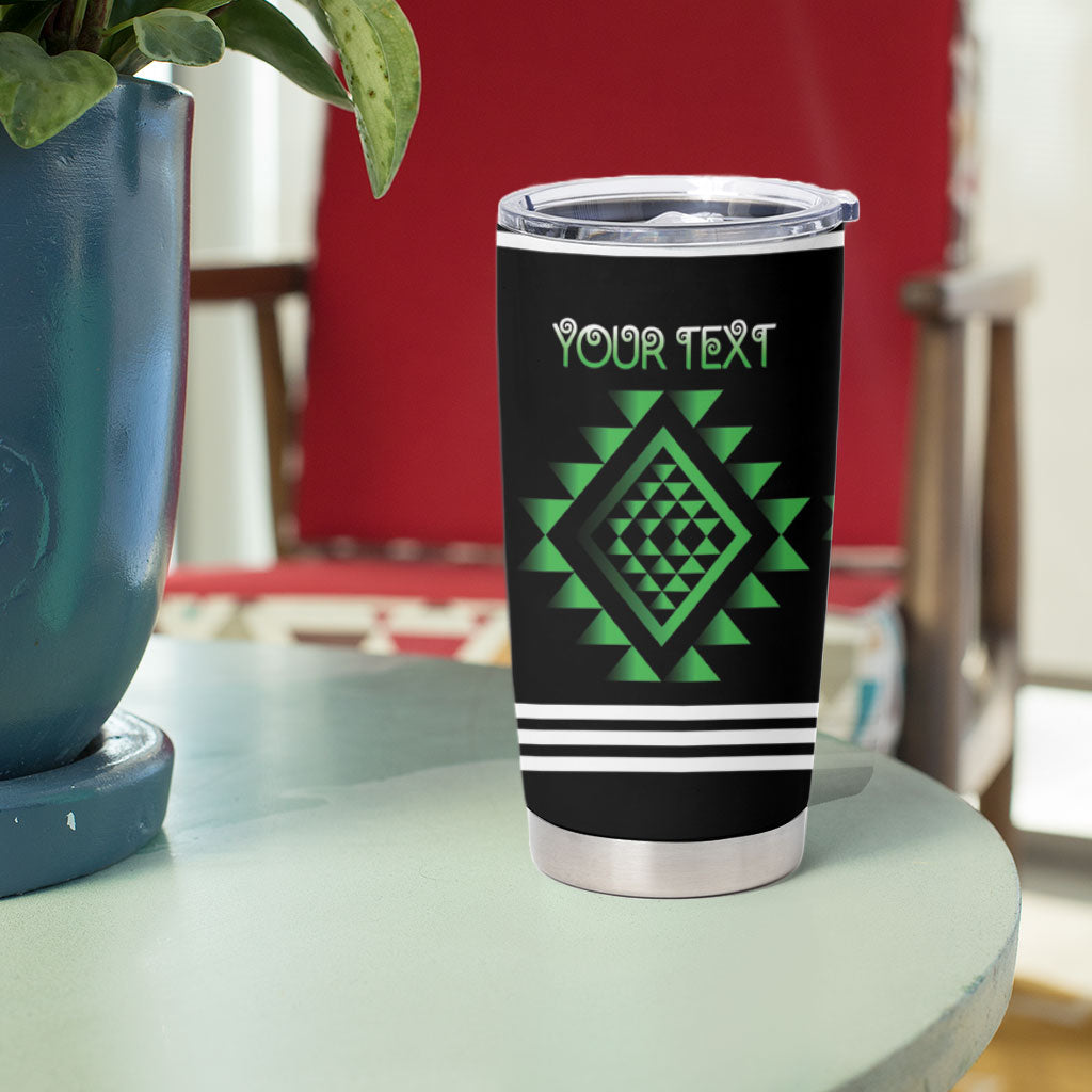 Aotearoa Atua Papatuanuku Personalised Tumbler Cup Maori Earth Mother Taniko Motifs