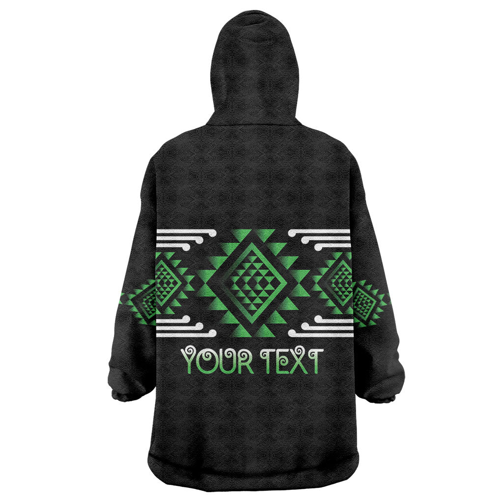 Aotearoa Atua Papatuanuku Personalised Wearable Blanket Hoodie Maori Earth Mother Taniko Motifs