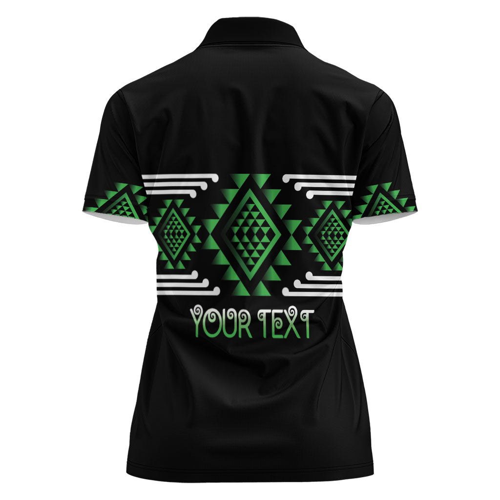 Aotearoa Atua Papatuanuku Personalised Women Polo Shirt Maori Earth Mother Taniko Motifs