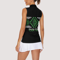 Aotearoa Atua Papatuanuku Personalised Women Sleeveless Polo Shirt Maori Earth Mother Taniko Motifs