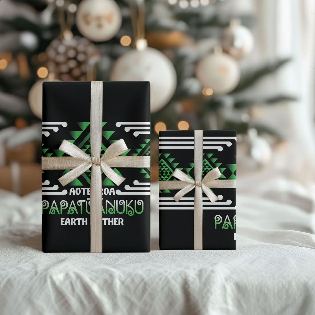 Aotearoa Atua Papatuanuku Wrapping Paper Maori Earth Mother Taniko Motifs