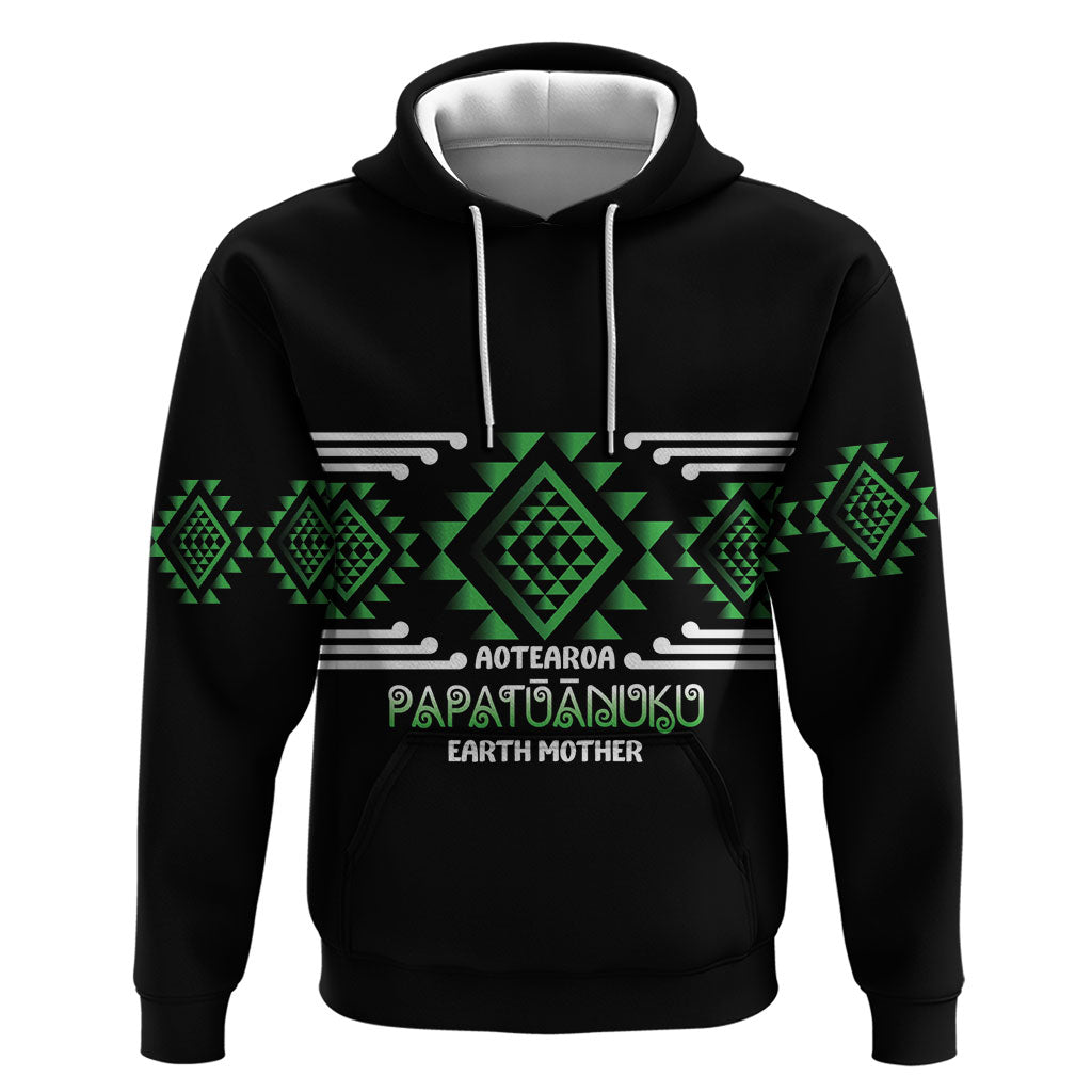 Aotearoa Atua Papatuanuku Personalised Zip Hoodie Maori Earth Mother Taniko Motifs