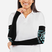 Aotearoa Atua Tangaroa Personalised Arm Sleeves Maori God Of The Sea Taniko Motifs