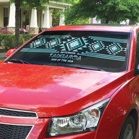Aotearoa Atua Tangaroa Auto Sun Shade Maori God Of The Sea Taniko Motifs