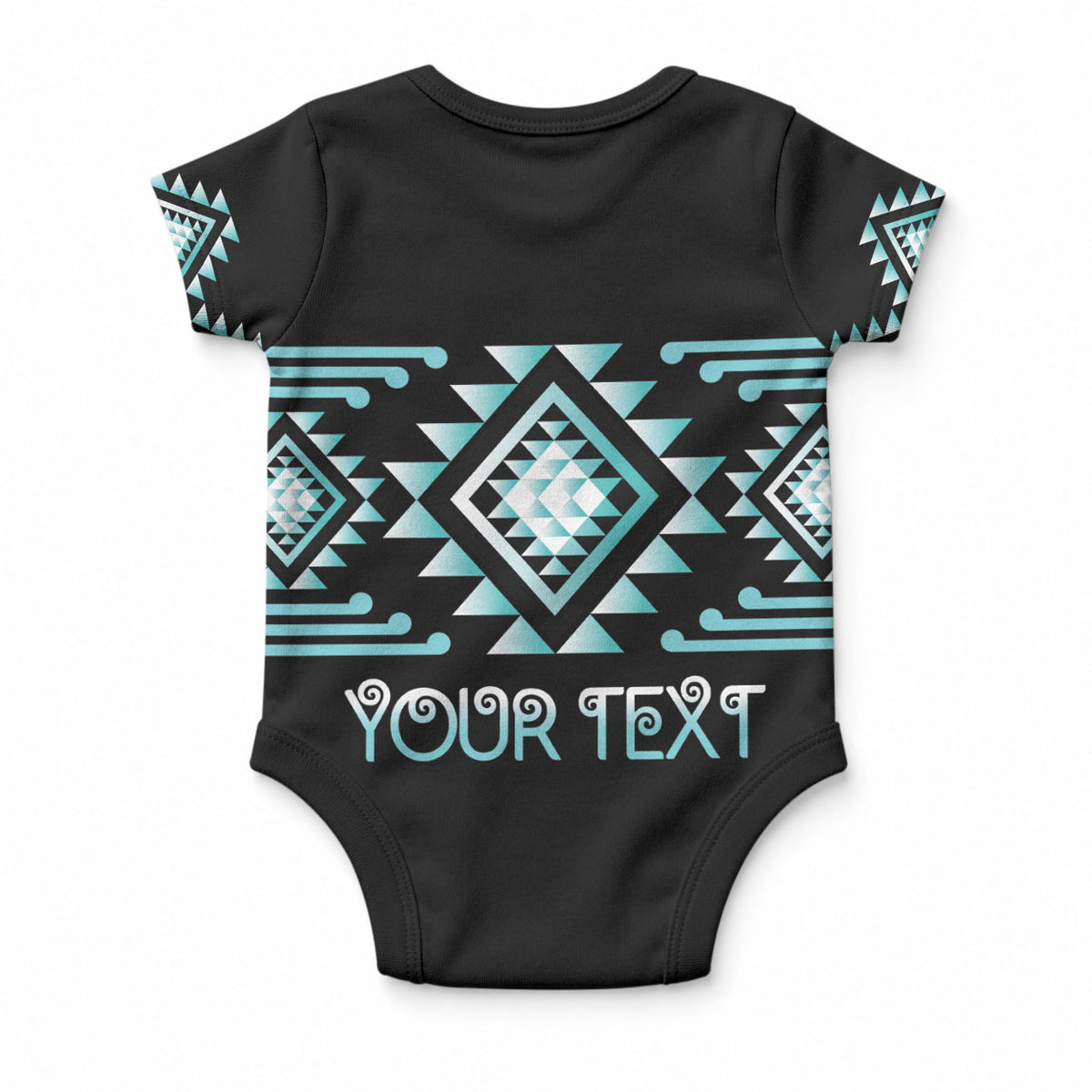 Aotearoa Atua Tangaroa Personalised Baby Onesie Maori God Of The Sea Taniko Motifs
