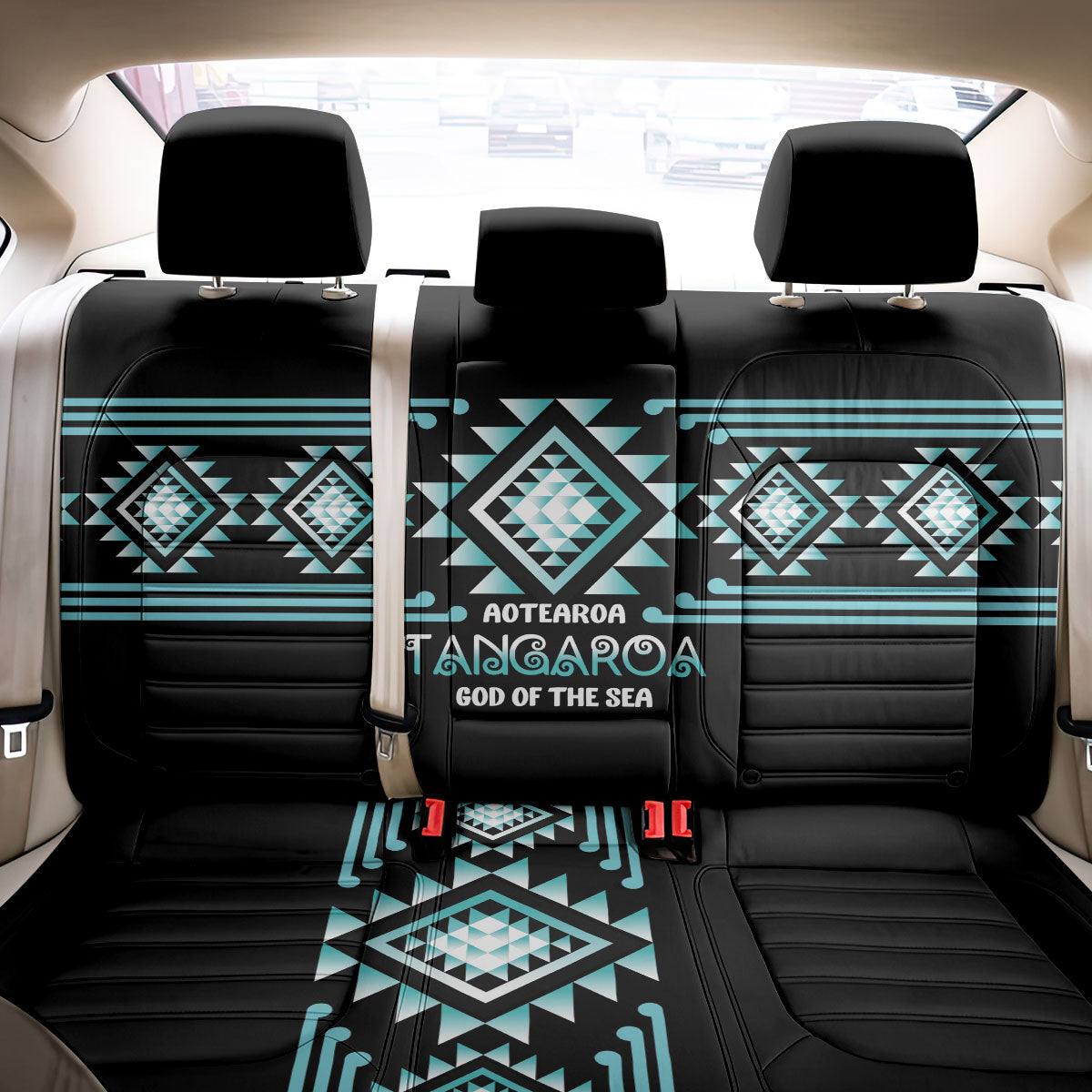 Aotearoa Atua Tangaroa Back Car Seat Cover Maori God Of The Sea Taniko Motifs
