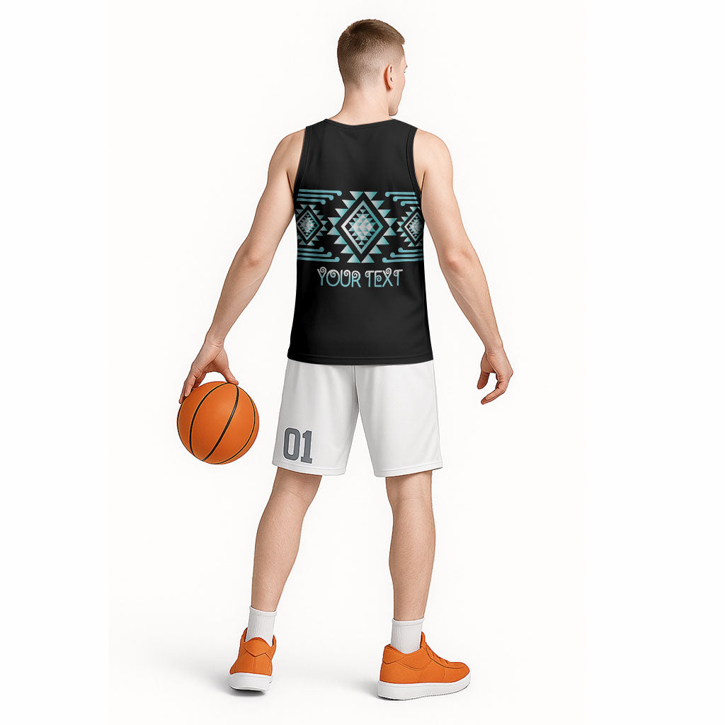 Aotearoa Atua Tangaroa Personalised Basketball Jersey Maori God Of The Sea Taniko Motifs