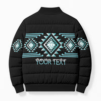 Aotearoa Atua Tangaroa Personalised Bomber Puffer Jacket Maori God Of The Sea Taniko Motifs