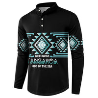 Aotearoa Atua Tangaroa Personalised Button Sweatshirt Maori God Of The Sea Taniko Motifs