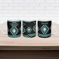 Aotearoa Atua Tangaroa Personalised Ceramic Mug Maori God Of The Sea Taniko Motifs