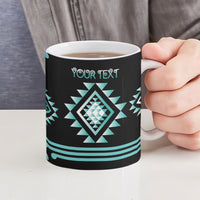 Aotearoa Atua Tangaroa Personalised Ceramic Mug Maori God Of The Sea Taniko Motifs