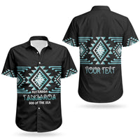 Aotearoa Atua Tangaroa Personalised Couples Matching Short Sleeve Bodycon Dress and Hawaiian Shirt Maori God Of The Sea Taniko Motifs