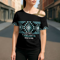 Aotearoa Atua Tangaroa Personalised Cross Shoulder Shirt Maori God Of The Sea Taniko Motifs