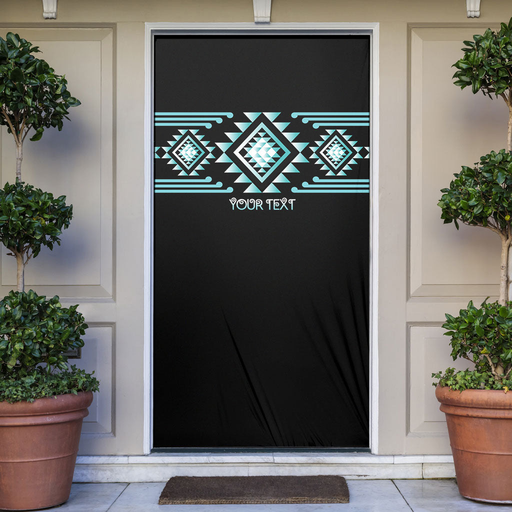 Aotearoa Atua Tangaroa Personalised Door Cover Maori God Of The Sea Taniko Motifs