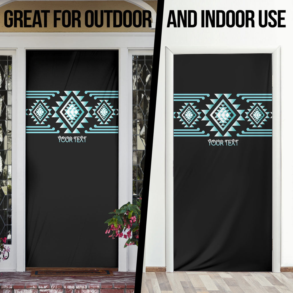 Aotearoa Atua Tangaroa Personalised Door Cover Maori God Of The Sea Taniko Motifs