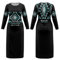 Aotearoa Atua Tangaroa Personalised Family Matching Long Sleeve Bodycon Dress and Hawaiian Shirt Maori God Of The Sea Taniko Motifs