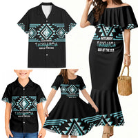 Aotearoa Atua Tangaroa Personalised Family Matching Mermaid Dress and Hawaiian Shirt Maori God Of The Sea Taniko Motifs