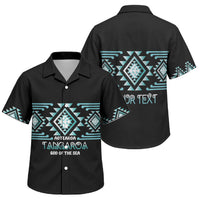 Aotearoa Atua Tangaroa Personalised Family Matching Off The Shoulder Long Sleeve Dress and Hawaiian Shirt Maori God Of The Sea Taniko Motifs