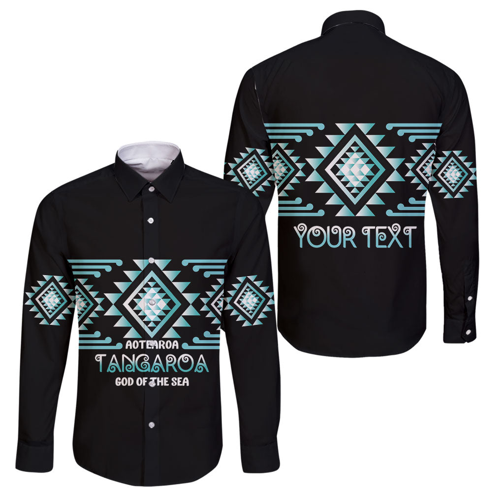Aotearoa Atua Tangaroa Personalised Family Matching Puletasi and Hawaiian Shirt Maori God Of The Sea Taniko Motifs