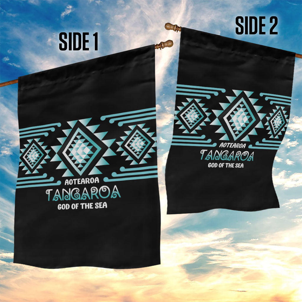 Aotearoa Atua Tangaroa Garden Flag Maori God Of The Sea Taniko Motifs
