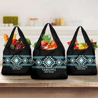 Aotearoa Atua Tangaroa Grocery Bag Maori God Of The Sea Taniko Motifs