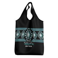 Aotearoa Atua Tangaroa Grocery Bag Maori God Of The Sea Taniko Motifs